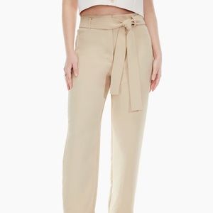 Aritzia Tie Front Pants Brand NWT!! SOLD OUT COLOR FLAX BEIGE